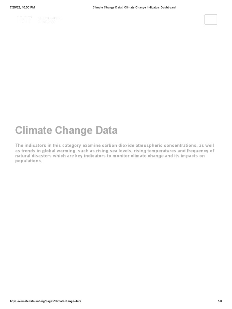 Climate Change Data Climate Change Indicators Dashboard PDF