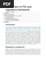 FDI and Regulatory Framework