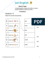 Unit 6 Test: (This Test Can Be Photocopied in Black and White or Colour. Each Correct Answer Is Worth One Star.)