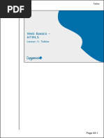 Web Basics (HTML5) Classbook Lesson03 Tables