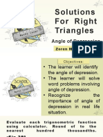 Solutions For Right Triangles: Angle of Depression