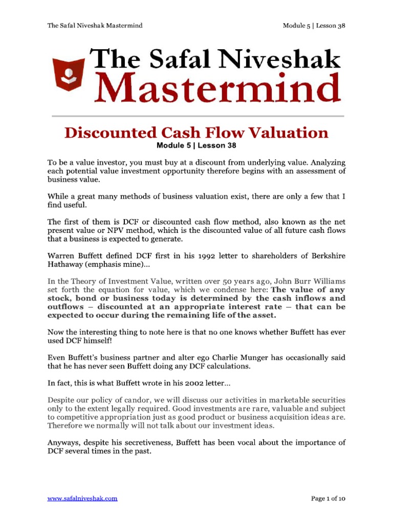 38) Discounted Cash Flow Valuation | PDF