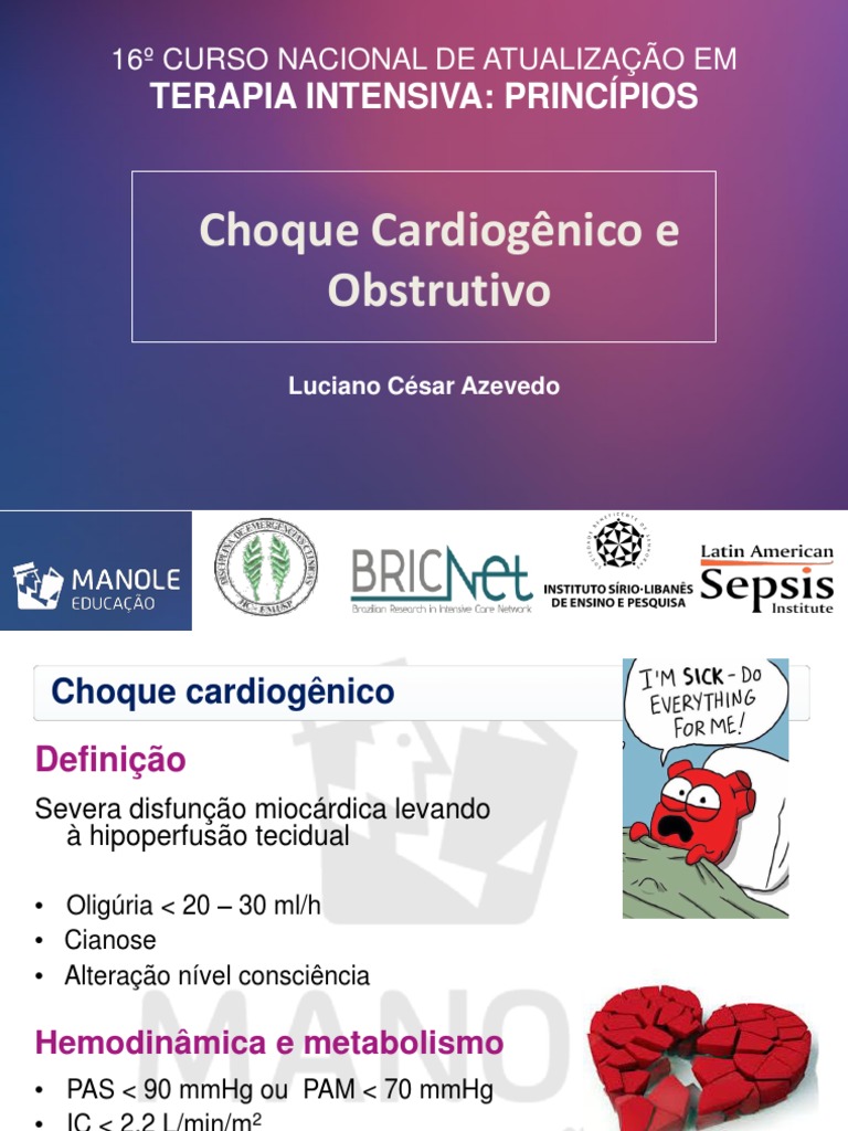 Aula 3 Choque Cardiogenico e Obstrutivo Luciano Cesar Azevedo PDF