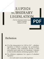 9 Subsidiary Legislation