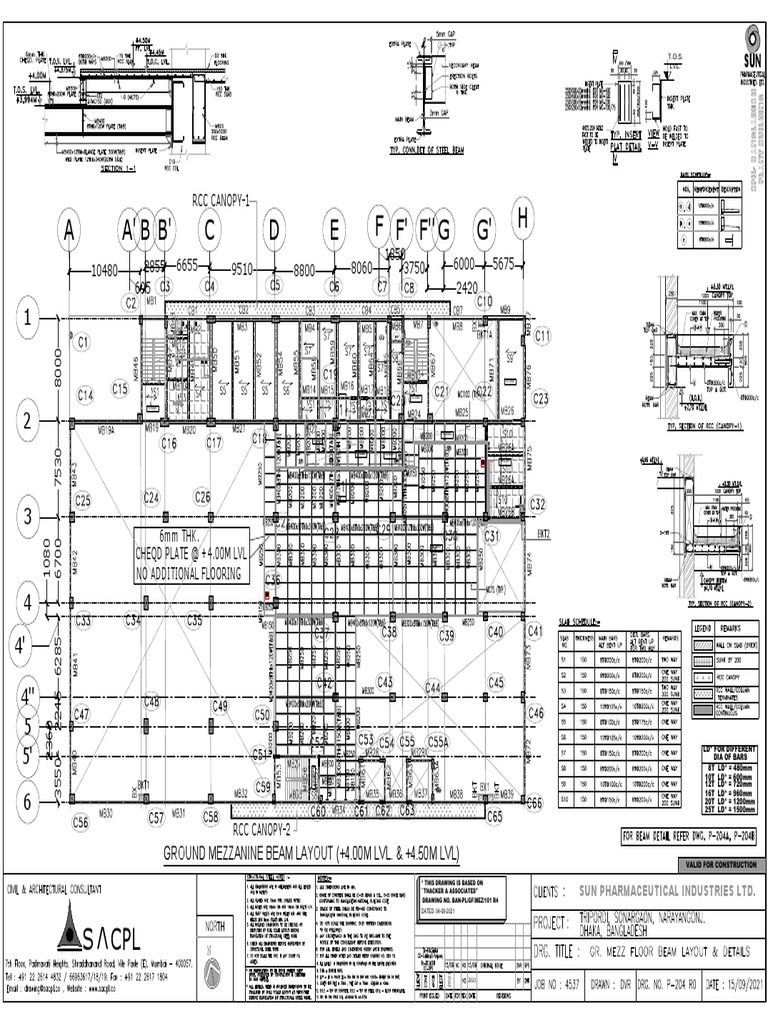 P-204 R0 (15-09-2021) GR. MEZZ FLOOR LAYOUT & DETAILS (+4.0M. +4.50M ...