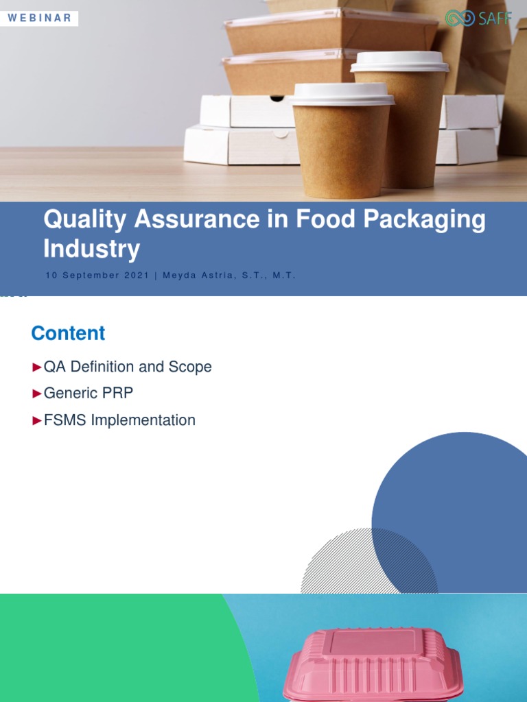 Food Quality Assurance Webinar Overview | PDF | Food Safety | Business