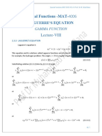 Special Functions MAT 4006 Lecture on Laguerre's Equation and Gamma Function