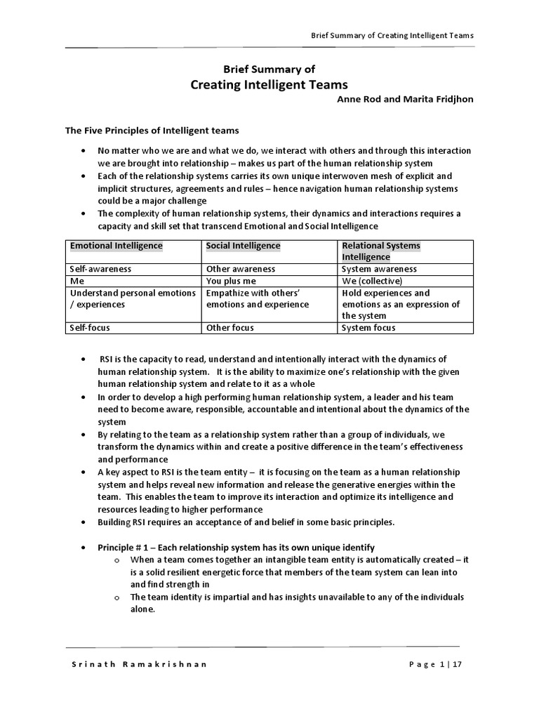Principles of Intelligent Teams | PDF | System | Consciousness