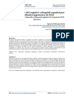 Concepciones Del Registro Coloquial Español Por Estudiantes Japoneses de ELE