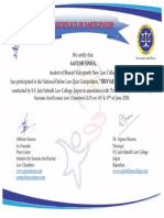 Certificate On Quiz of Tort