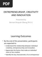 Linking Creativity Entrepreneurship and Innovation