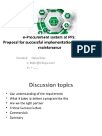 E-Procurement System at PFS: Proposal For Successful Implementation and Effective Maintenance