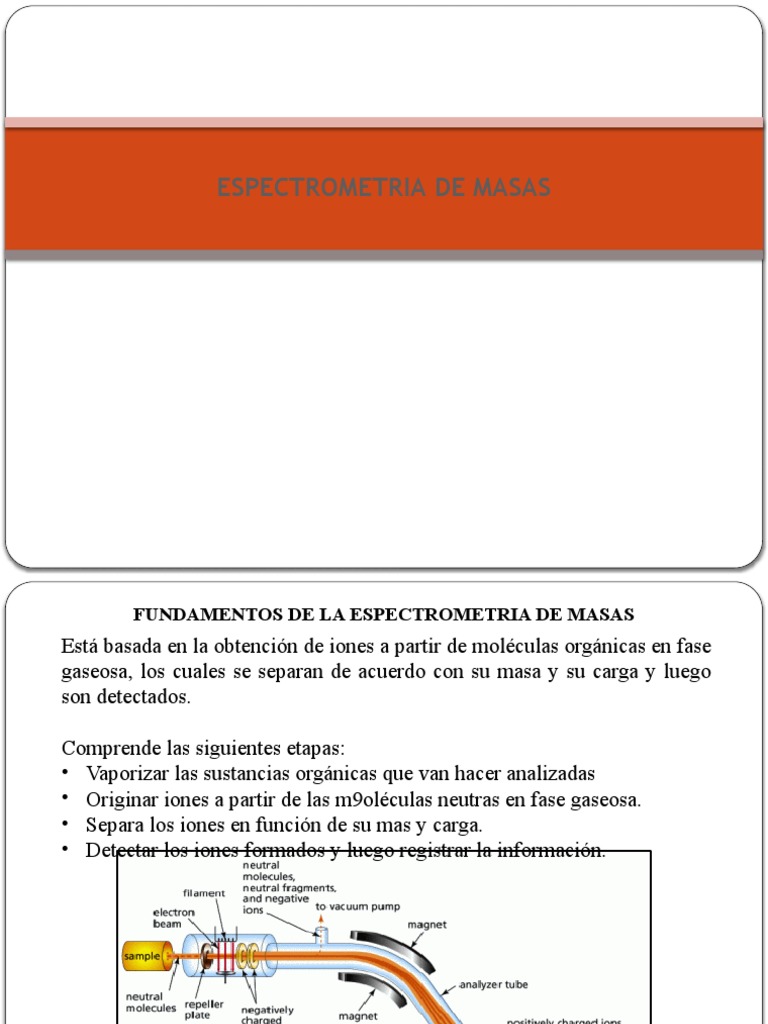Semana N°14 - Espectrometria de Masas | PDF | Espectrometría de masas | Ion