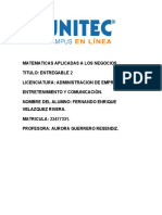 Entregable 2 Matematicas Aplicadas para Los Negocios