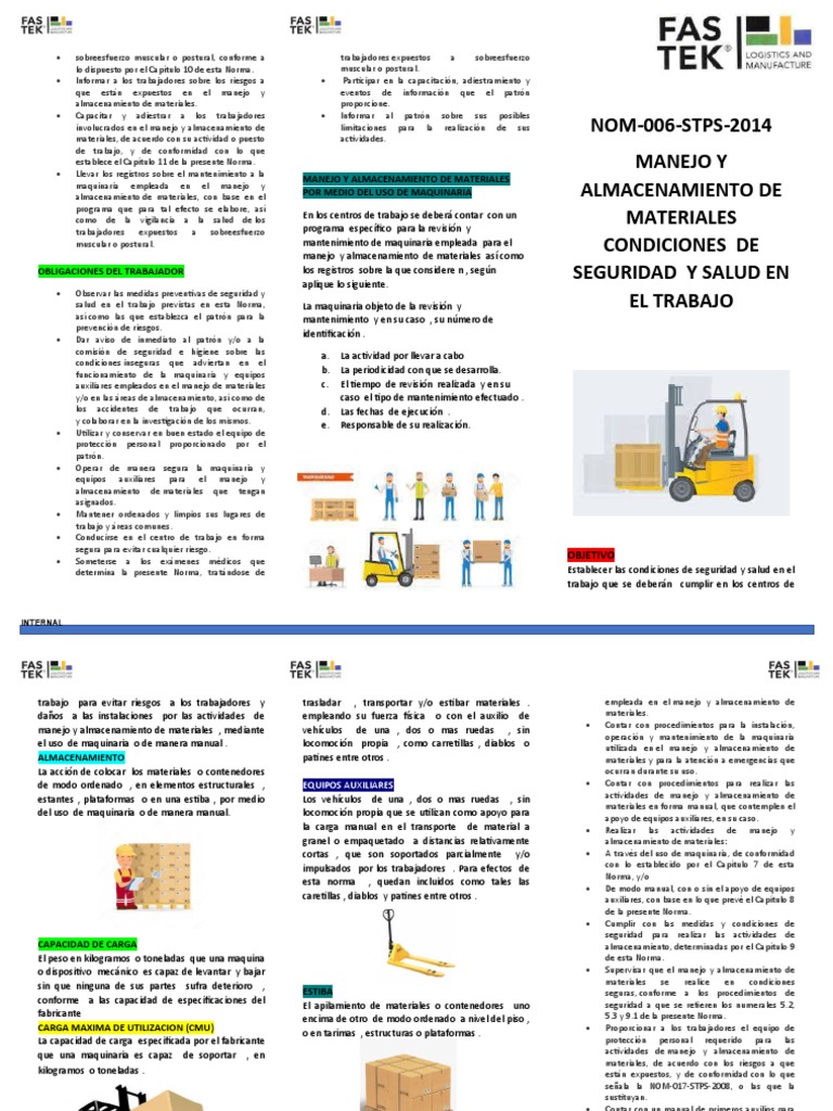 Norma 006 STPS: Manejo y Almacenamiento Seguro | PDF