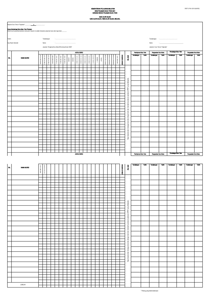 Templat SPBT G Pin. 1 - 2021 (Murid) | PDF