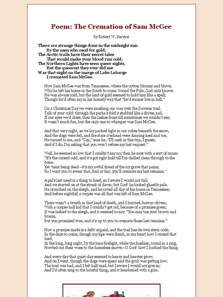 The Cremation of Sam McGee Poem | PDF | Poetry