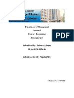 Course: Economics Assignment-1 Submitted By: Sebona Adamu Id No:BEE/3626/14 Submitted To:mr. Nigatu (MA)