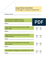 Choosing A Product Cheat Sheet