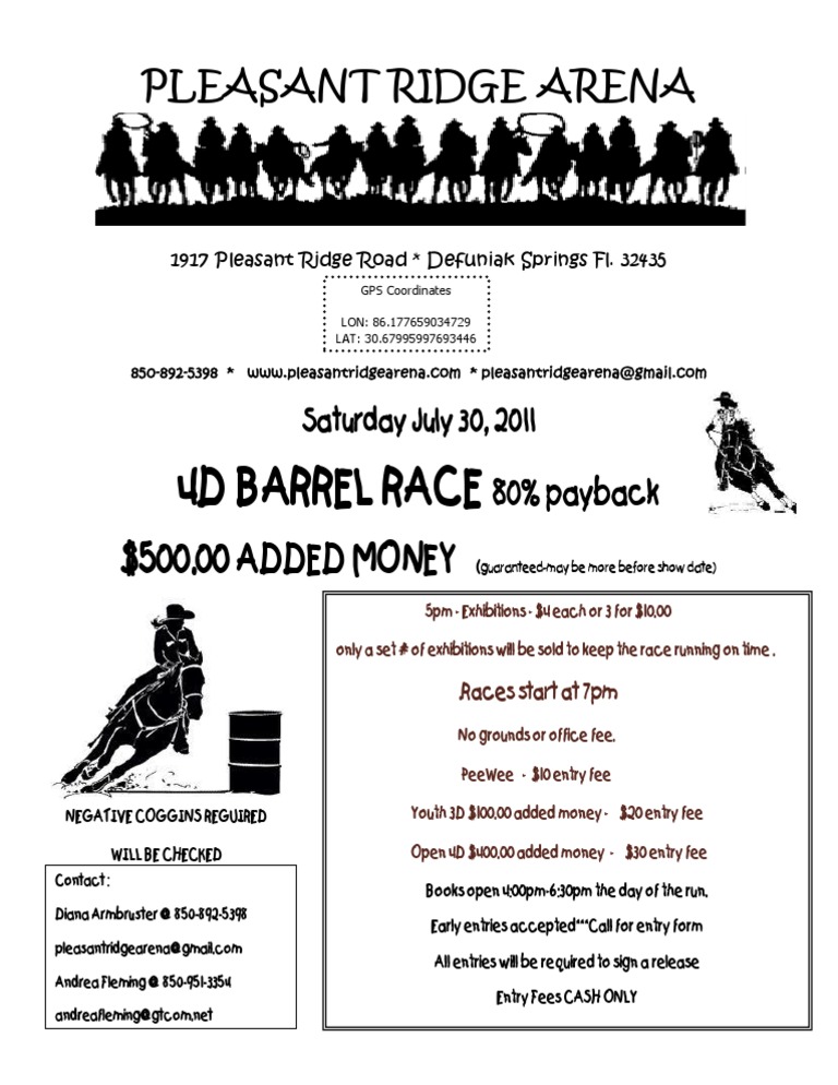4D Barrel Race Event July 30, 2011 | PDF