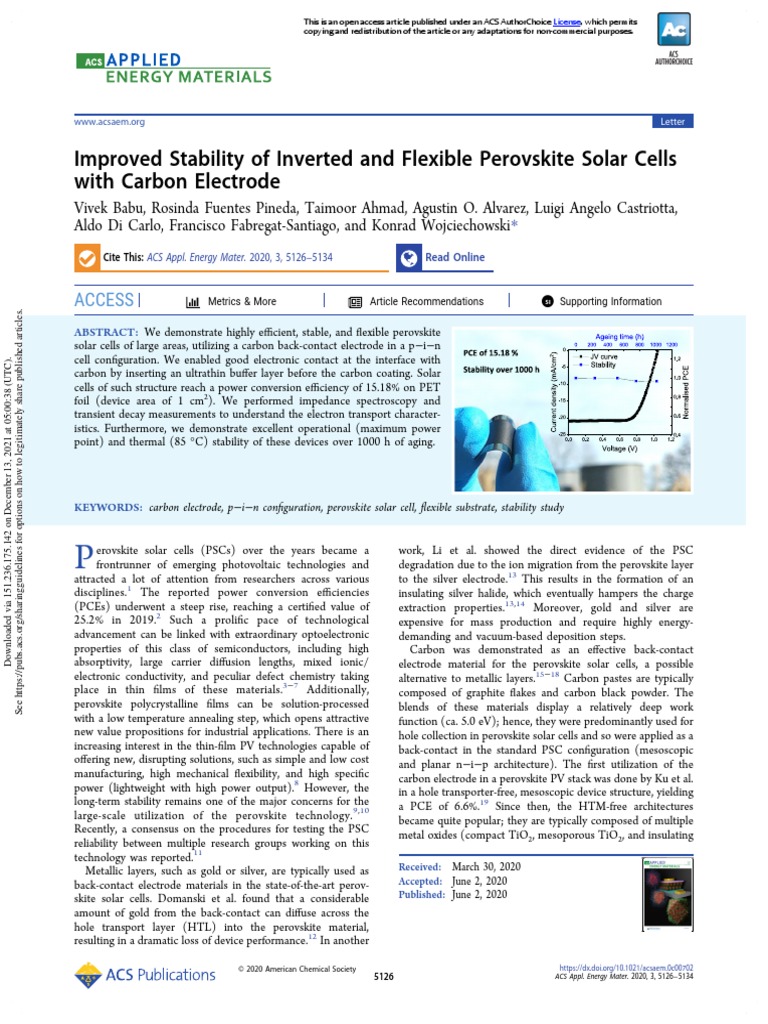 Improved Stability of Inverted and Flexible Perovskite Solar Cells With ...
