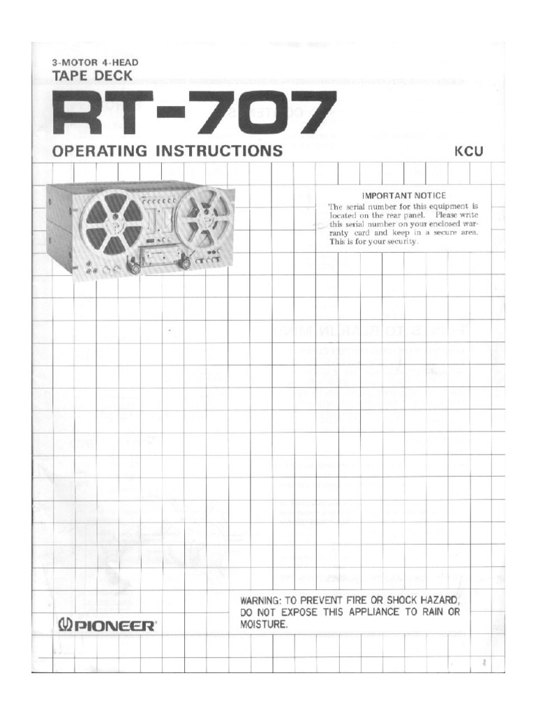 Pioneer RT 707 Owners Manual