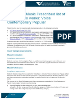 2021 VCE Music Prescribed List of Notated Solo Works: Voice Contemporary Popular
