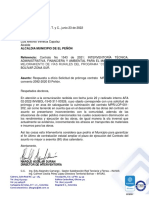 Respuesta A Oficio Solicitud de Prórroga Contrato MPÑ-LOP-001-2021 - Convenio 2092-2020 El Peñón.