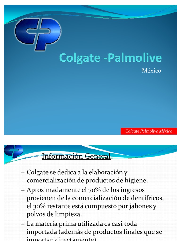 Colgate Palmolive Mexico PDF Producto (Negocio) Precios
