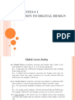 Lecture Notes # 1 Introduction To Digital Design