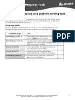Handling Information and Problem Solving Task: Progress Stage I Have - . - Developing (Level 3) Developing (Level 4)