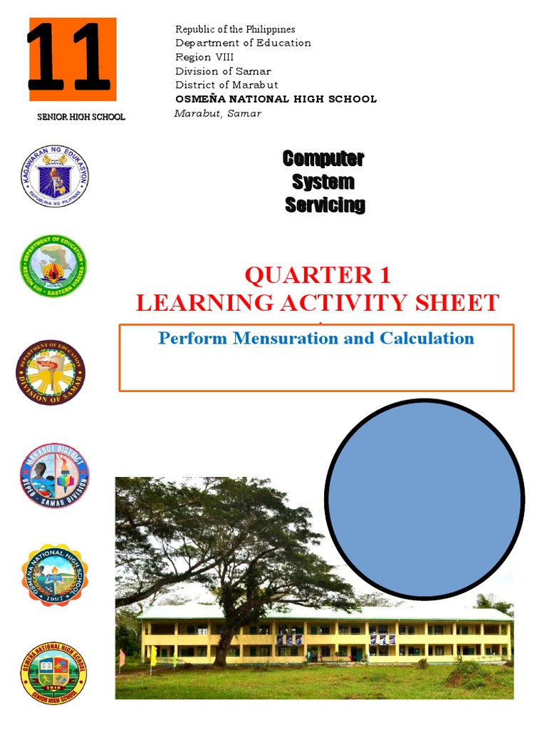 Quarter 1 Learning Activity Sheet 4: Computer System Servicing ...
