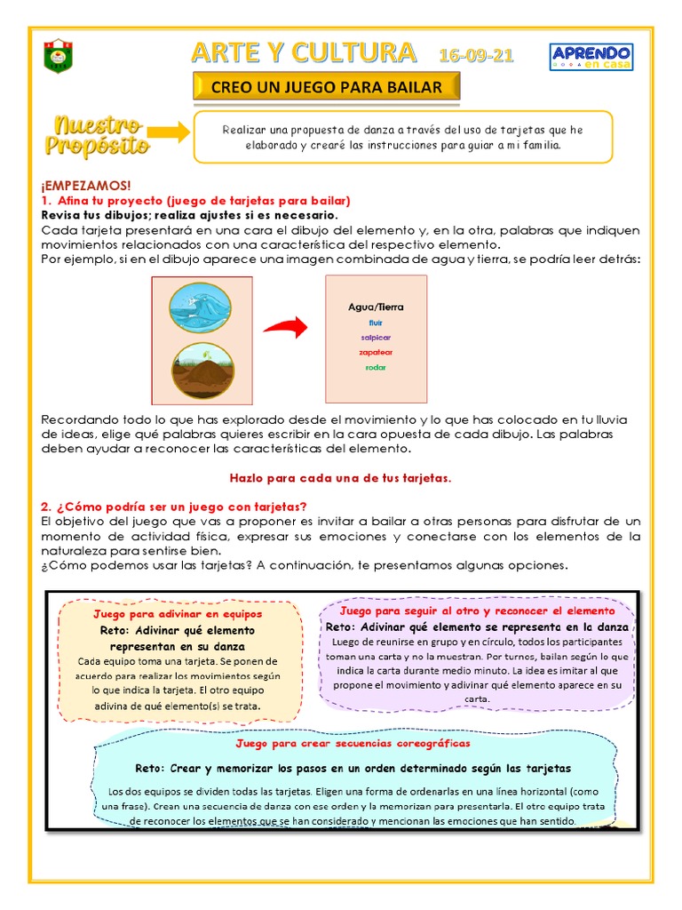 Arte y Cultura Ficha de Trabajo 16-09-21 | PDF | Bailes