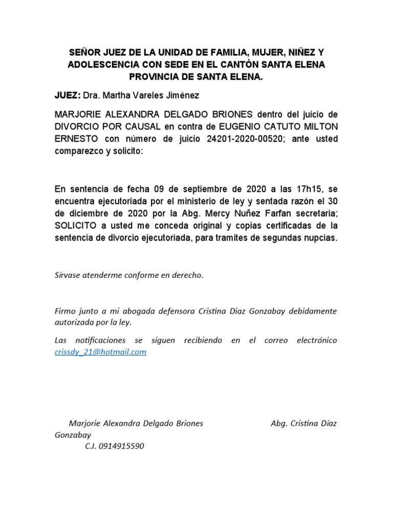 Copia Certificada de Sentencia Ejecutoriada | PDF