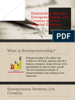Relationship Between Entrepreneurship Job Creation and The National Economy