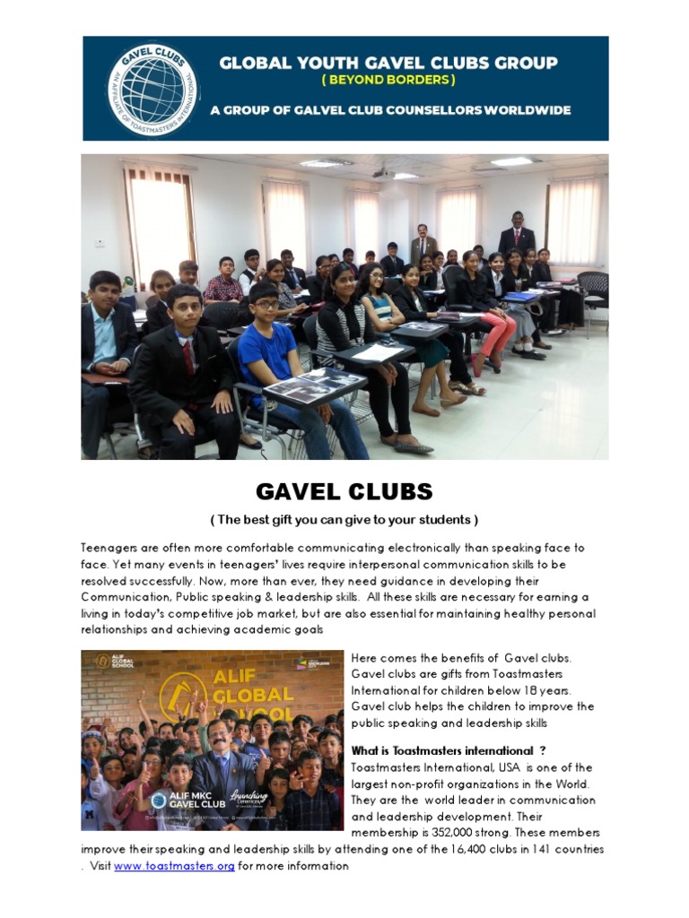 Gavel Clubs (The Best Gift You Can Give To Your Students) PDF