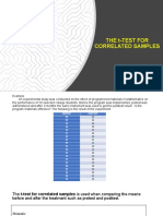 The T-Test For Correlated Samples