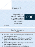 Preparing The Proper Ethical and Legal Foundation: Bruce R. Barringer R. Duane Ireland