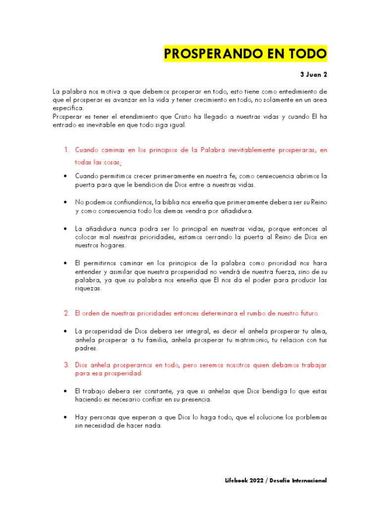 Prosperidad Integral en Cristo | PDF | Dios