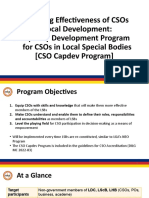 Enhancing Effectiveness of Csos in Local Development: A Capacity Development Program For Csos in Local Special Bodies (Cso Capdev Program)