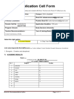 Application Cell Form 2021-22