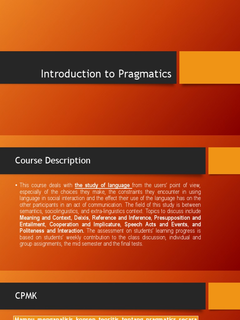 Pragmatics Vs Semantics | PDF | Seni & Disiplin Bahasa