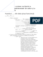 Contract de Cesiune Exclusivă A Drepturilor Patrimoniale de Autor Și A Altor Drepturi