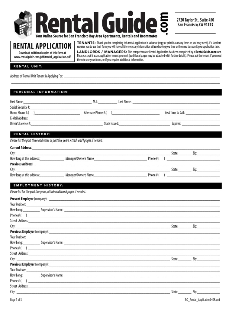 Sample Apartment Lease Application Form 2 PDF Renting Landlord