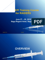 Basic EPI Training Course For Raiders: June 27 - 30, 2016 Naga Regent Hotel, Naga City