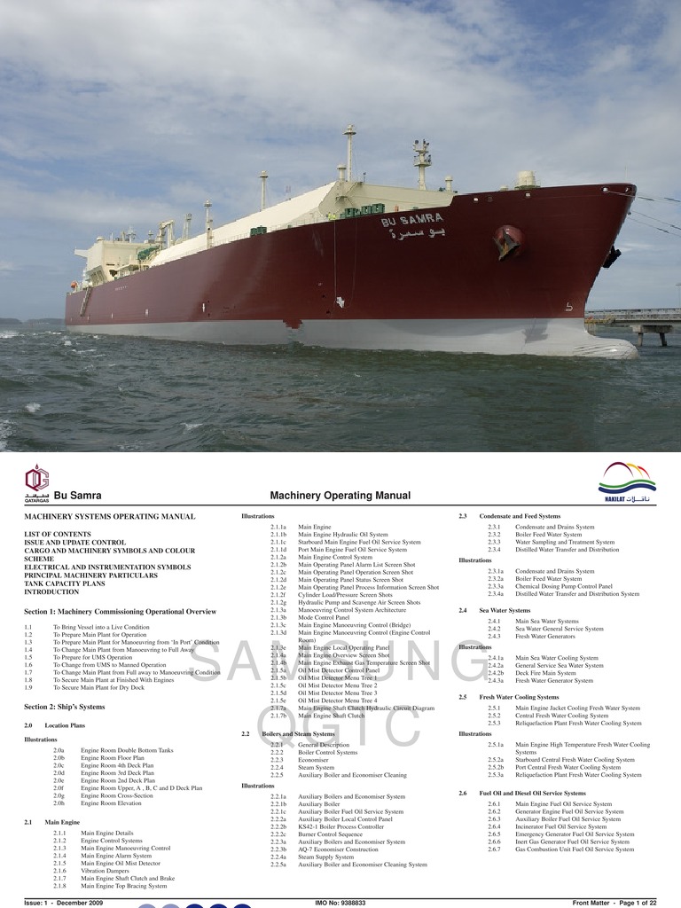 LNGC QMAX BU SAMRA IMO 9388833 Machinery Operating Manual PDF