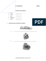 Voices 1 Progress Test Extra Unit 4: Vocabulary