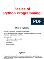 Basics of Python Programming