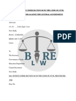 Notice of Suit Under Section 80 of The Code of Civil Procedure, 1908 Against The Central Government