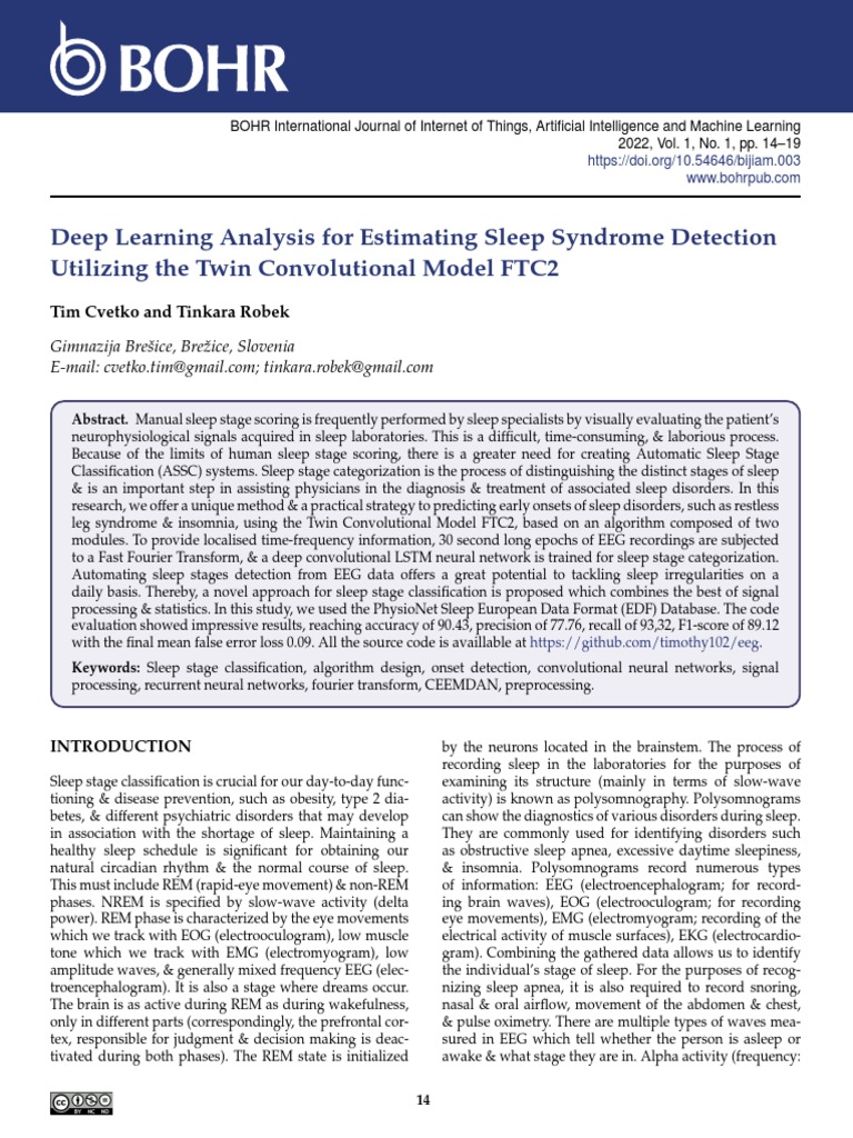 Deep Learning for Sleep Disorder Detection | PDF | Sleep ...